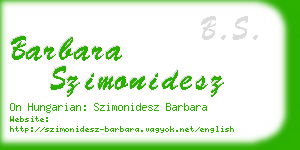 barbara szimonidesz business card
